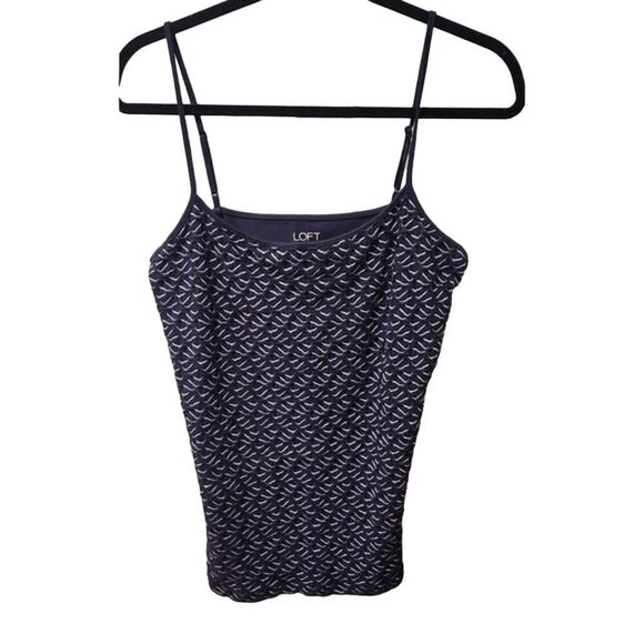 LOFT NWT Women's Layering‎ Spaghetti Strap Tank Top Navy White Size Large - Picture 1 of 6